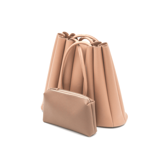 Pleated Tote-Biscuit - Esme by Zipit