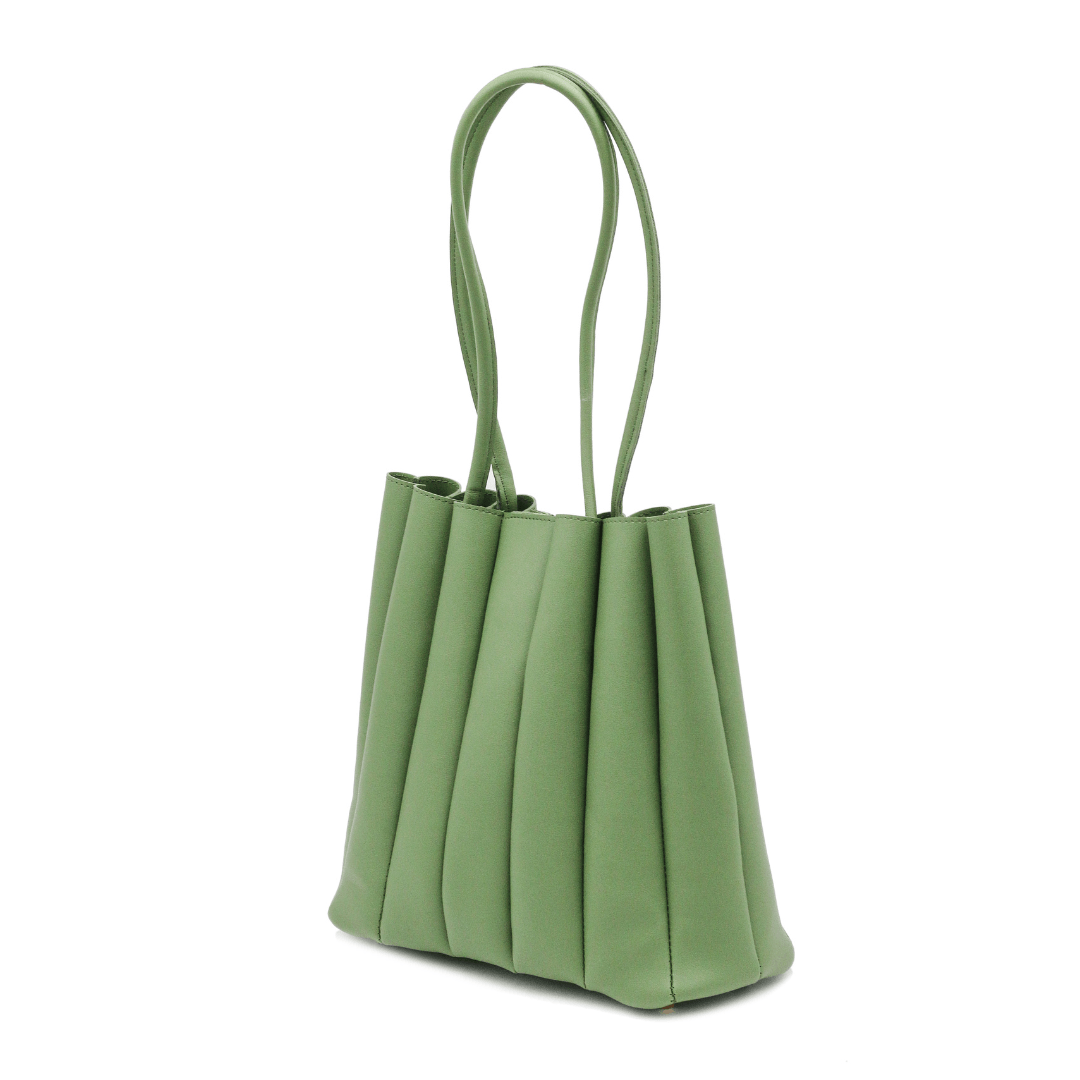 Pleated Tote-Green - Esme by Zipit