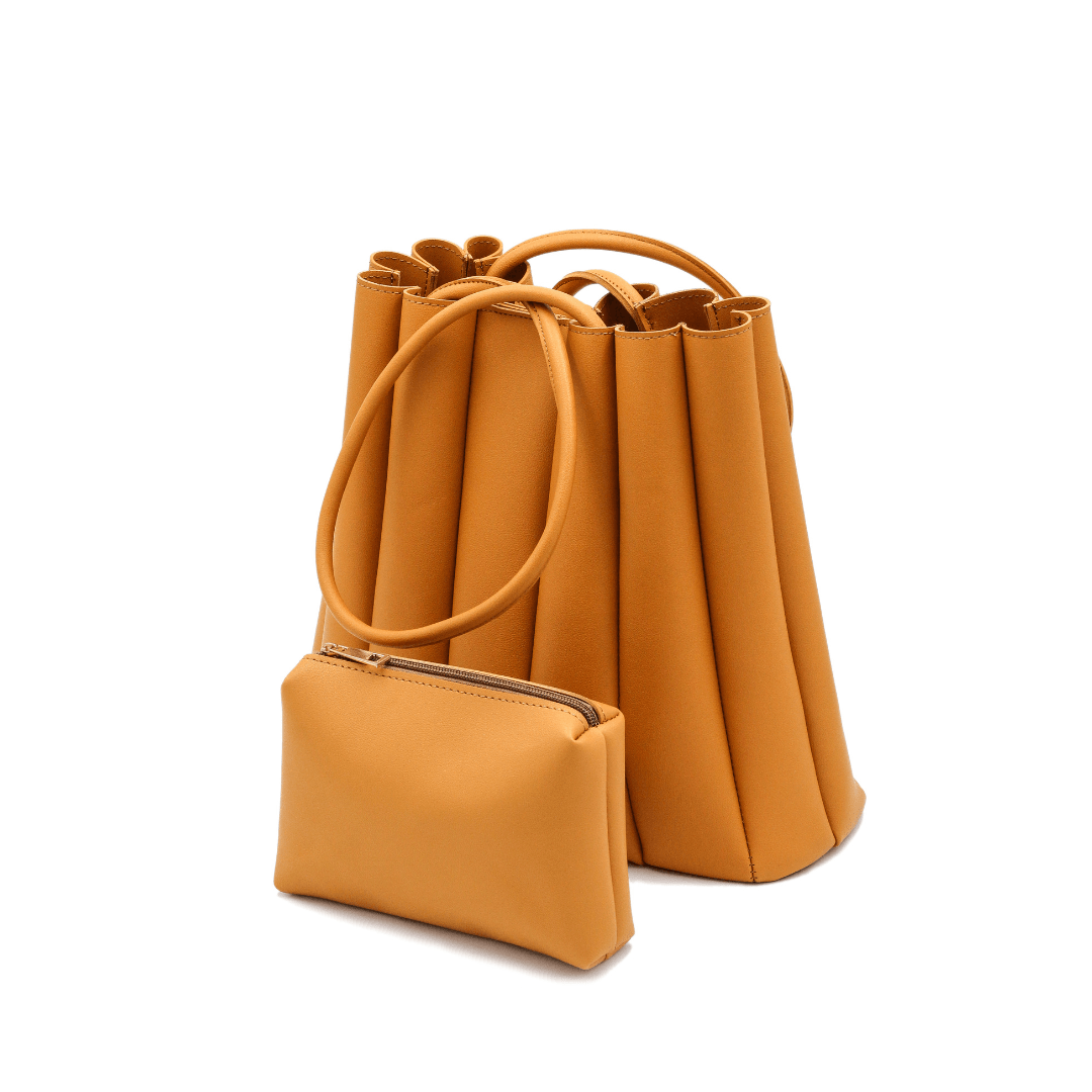 Pleated Tote-Mustard - Esme by Zipit