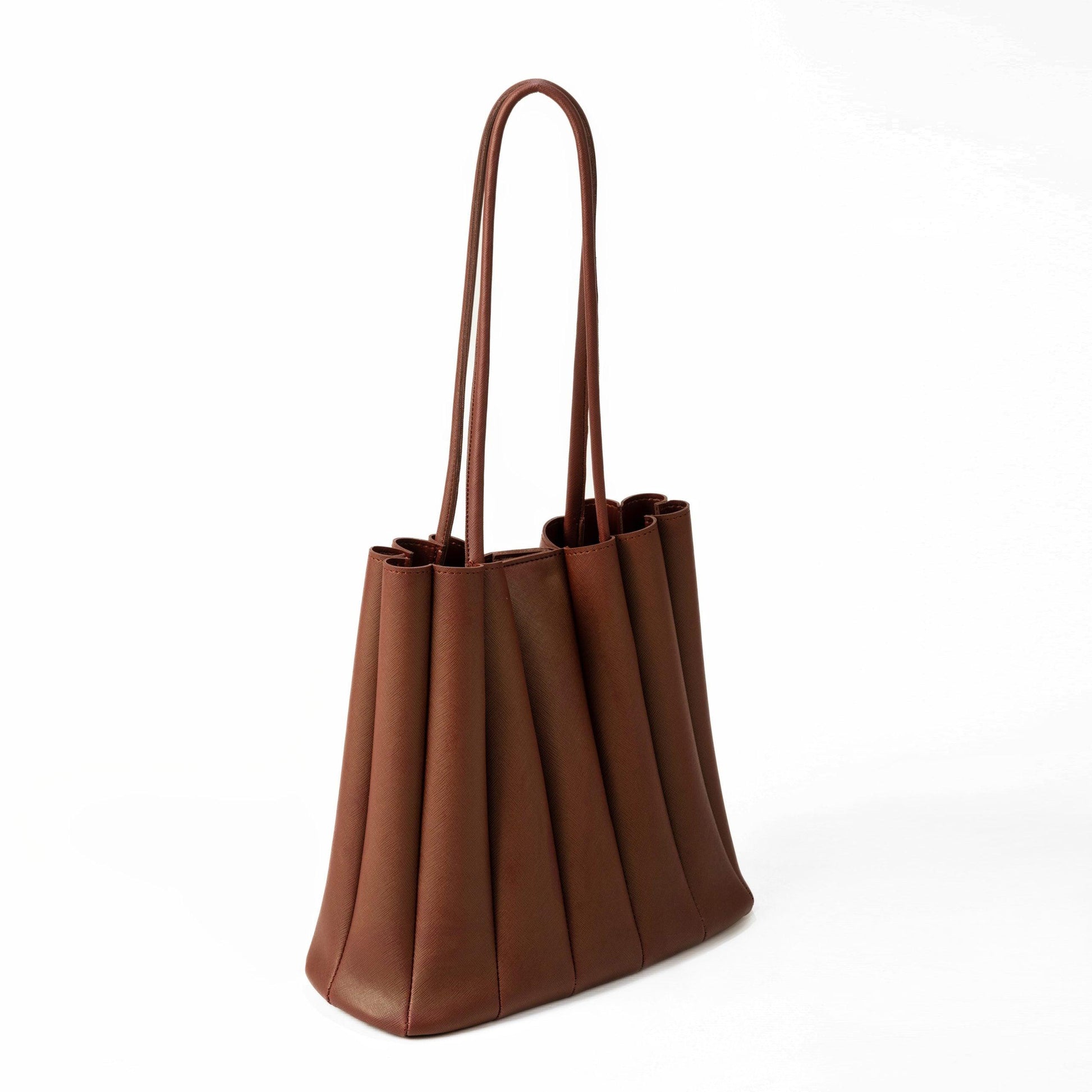 Pleated Tote-Brown - Esme by Zipit