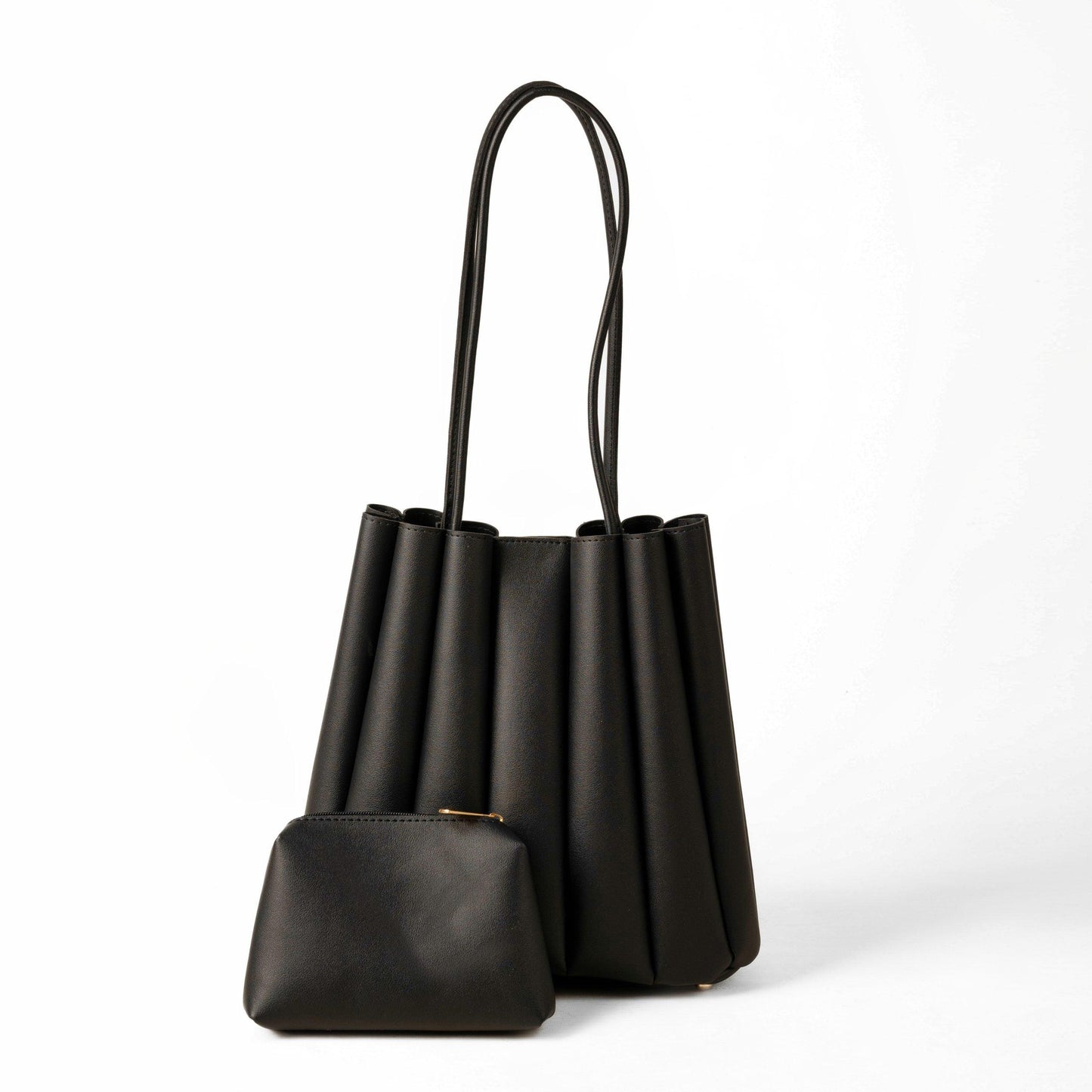 Pleated Tote-Black - Esme by Zipit