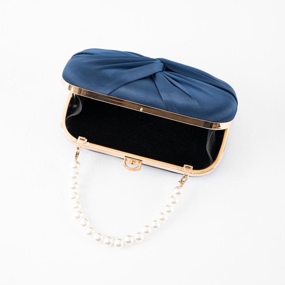 Bow Clutch-Blue - Esme by Zipit