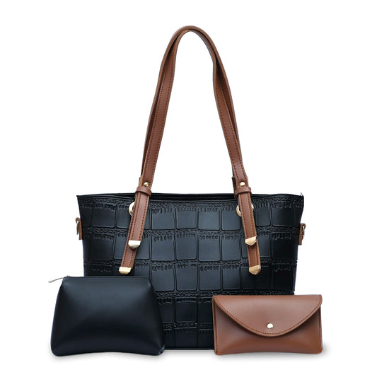 Crocodile Tote Black Bagset