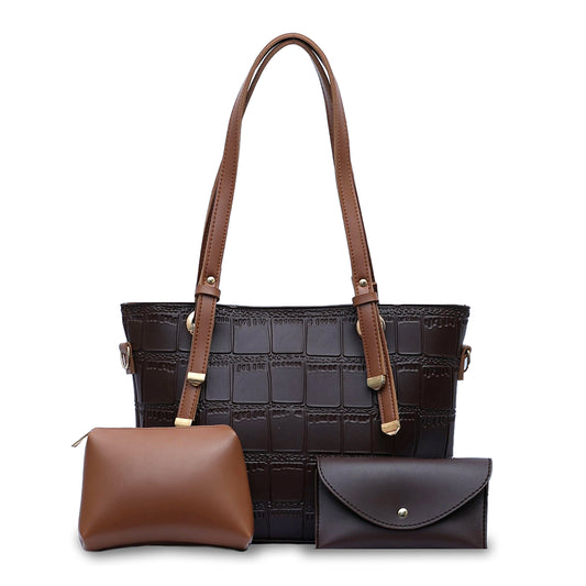 Crocodile Tote Choco Brown Bagset