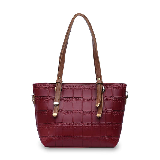 Crocodile Maroon Tote Bag