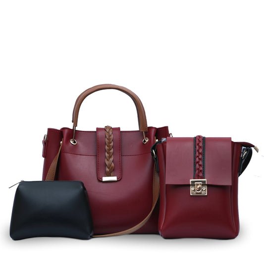 Aura Maroon 3Pc Bagset