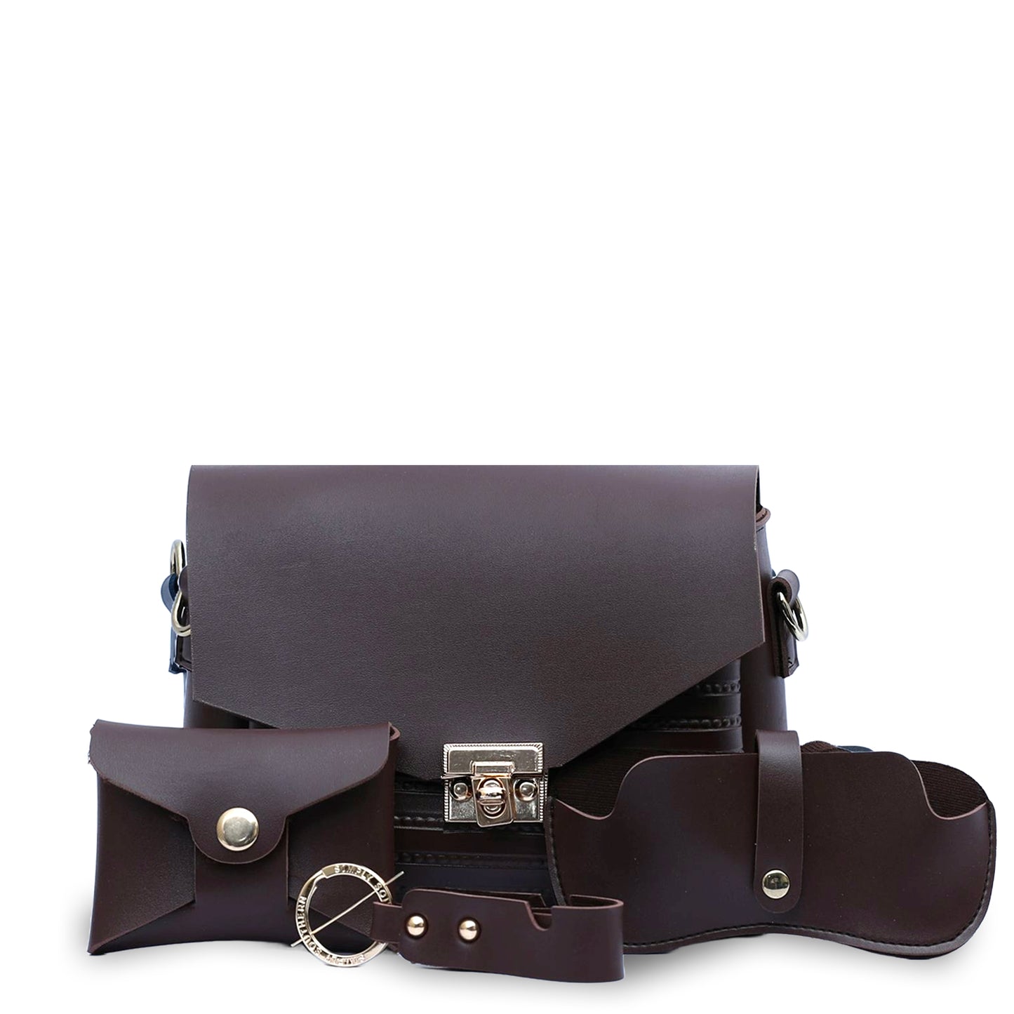 Mini Slouchy Chocolate Crossbody 4Pc