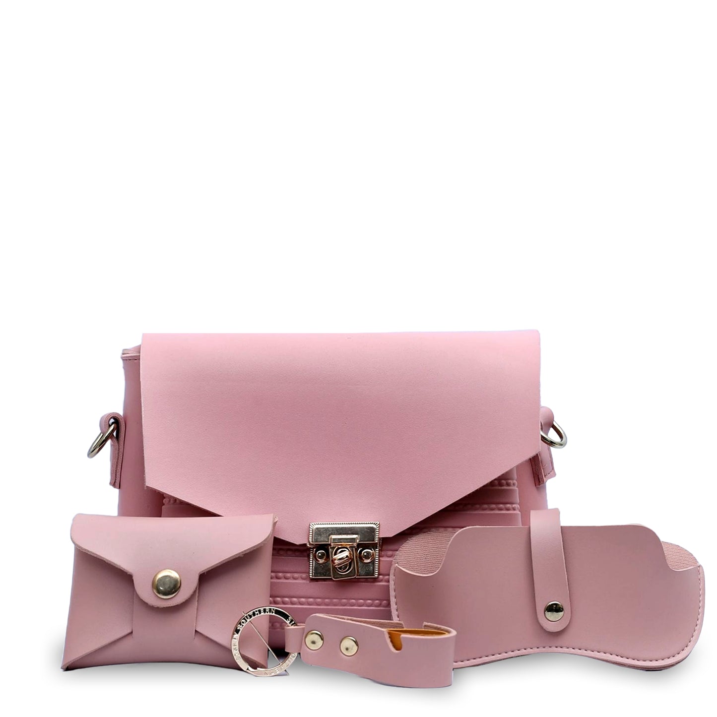 Mini Slouchy Pink Crossbody 4Pc