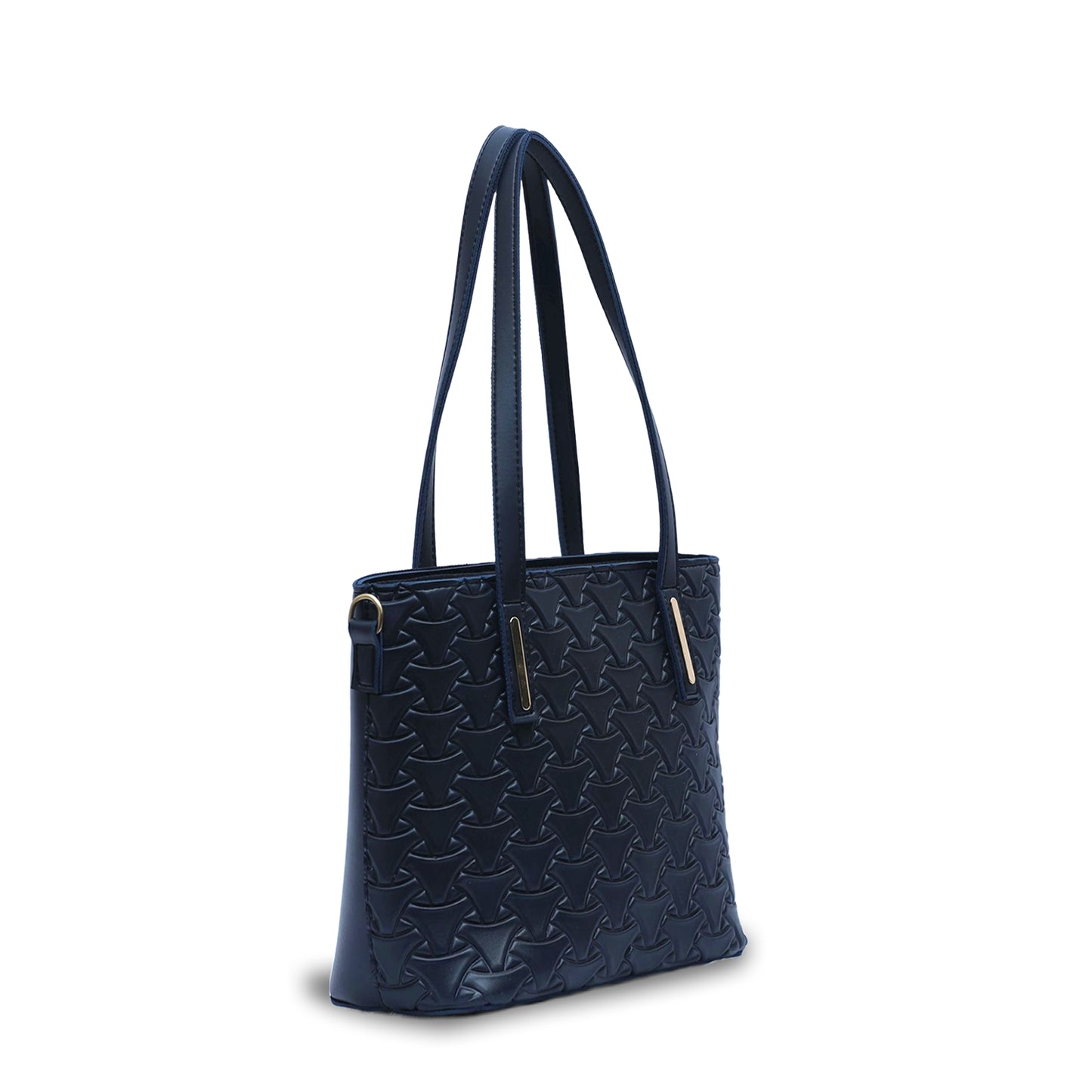 Textured Tote Blue 3Pc Set