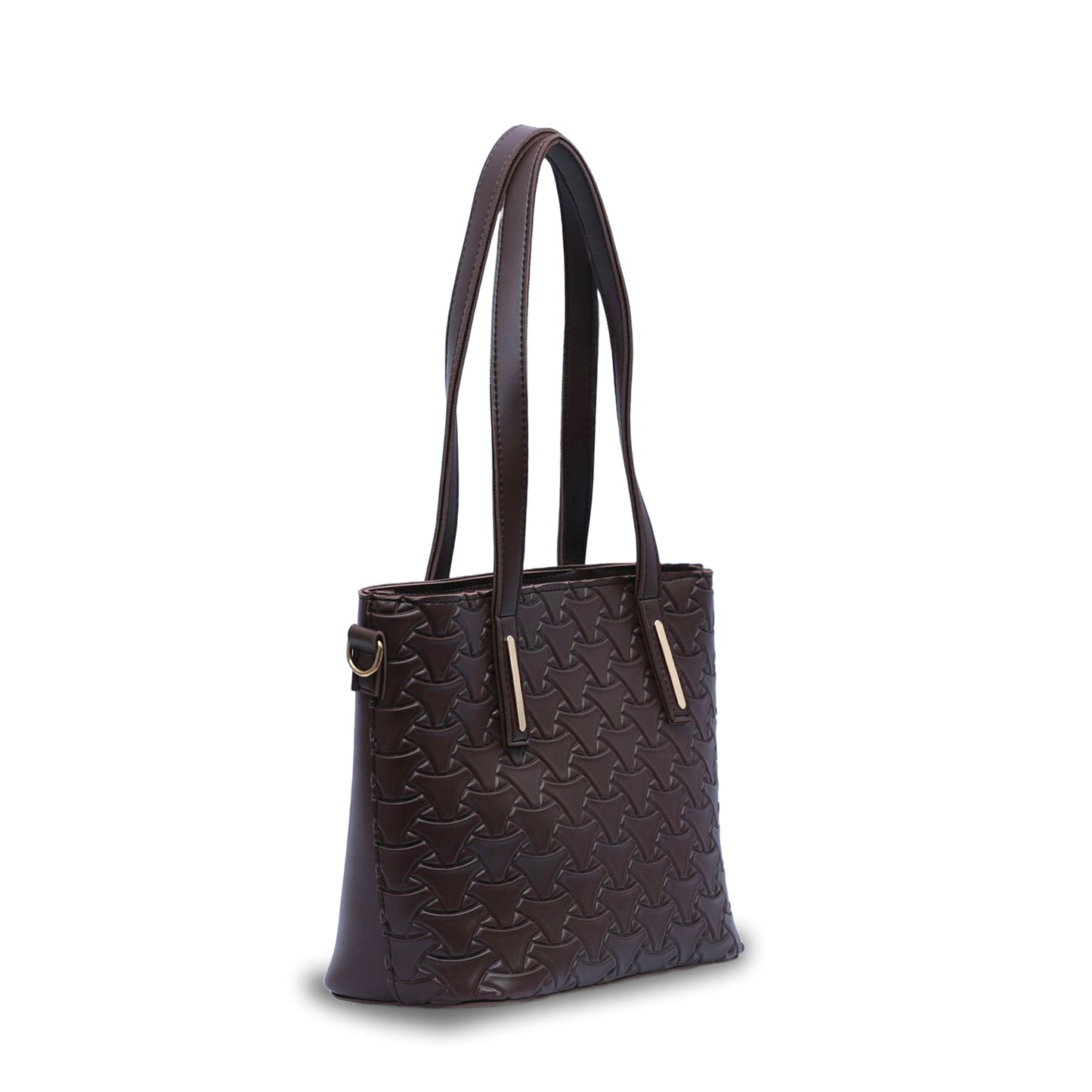 Textured Tote Choco Brown 3Pc Set