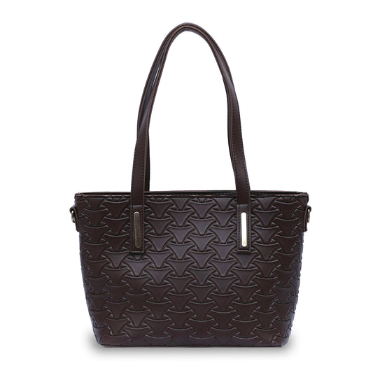 Textured Choco Brown Tote Bag