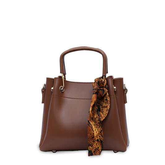 Silk Knote Brown Handbag